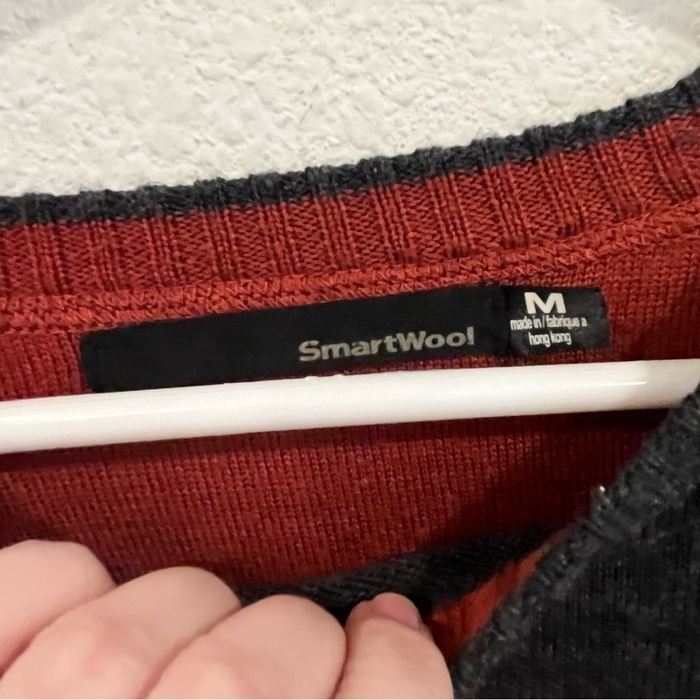 Smartwool Charcoal Gray With Rusty Red Stripes Si… - image 6
